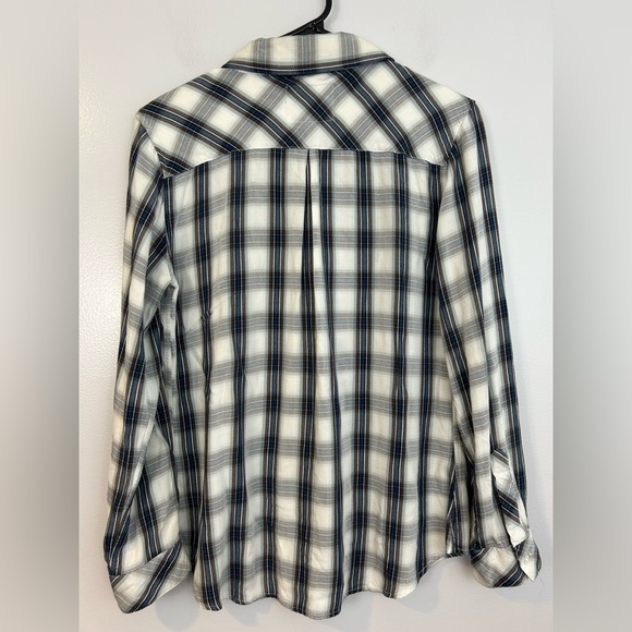Rails Button Down Rayon Wester Collared Shirt White, Blue, Brown Size Medium - Picture 6 of 10